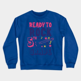 Rocking 4th Grade Funny Kids School Rock Back to School Crewneck Sweatshirt